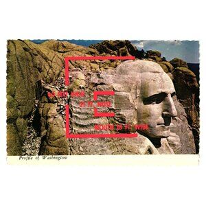 Profile Washington Mount Rushmore Vintage Postcard South Dakota Unused Tourism